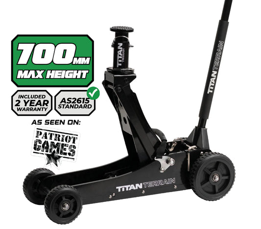 3 TONNE RUGGED FLOOR JACK - HI LIFT HYDRAULIC TROLLEY JACK